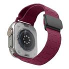 For Apple Watch 46mm / 49mm / 45mm / 44mm Magnetic Buckle Breathable Silicone Watch Band(Wine Red) - 1