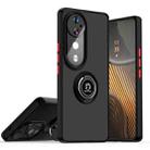 For vivo V40 Q Shadow 1 Series TPU + PC Phone Case with Ring(Black+Red) - 1