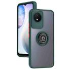 For vivo Y02 4G Q Shadow 1 Series TPU + PC Phone Case with Ring(Dark Green) - 1