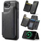 For iPhone 16e DG.MING MAGKING-K3 Series MagSafe RFID Card Bag Detachable Phone Case(Black) - 1