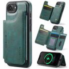 For iPhone 16e DG.MING MAGKING-K3 Series MagSafe RFID Card Bag Detachable Phone Case(Green) - 1