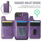 For iPhone 16e DG.MING MAGKING-K3 Series MagSafe RFID Card Bag Detachable Phone Case(Purple) - 3