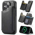 For iPhone 16 Pro DG.MING MAGKING-K3 Series MagSafe RFID Card Bag Detachable Phone Case(Black) - 1
