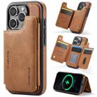 For iPhone 16 Pro DG.MING MAGKING-K3 Series MagSafe RFID Card Bag Detachable Phone Case(Brown) - 1