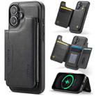 For iPhone 16 Plus DG.MING MAGKING-K3 Series MagSafe RFID Card Bag Detachable Phone Case(Black) - 1