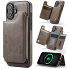 For iPhone 16 Plus DG.MING MAGKING-K3 Series MagSafe RFID Card Bag Detachable Phone Case(Coffee) - 1