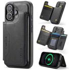 For iPhone 16 DG.MING MAGKING-K3 Series MagSafe RFID Card Bag Detachable Phone Case(Black) - 1