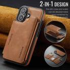 For iPhone 16 DG.MING MAGKING-K3 Series MagSafe RFID Card Bag Detachable Phone Case(Brown) - 2