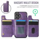 For iPhone 16 DG.MING MAGKING-K3 Series MagSafe RFID Card Bag Detachable Phone Case(Purple) - 3