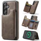 For Samsung Galaxy S25 5G DG.MING MAGKING-K3 Series MagSafe RFID Card Bag Detachable Phone Case(Coffee) - 1