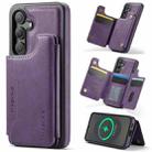 For Samsung Galaxy S25 5G DG.MING MAGKING-K3 Series MagSafe RFID Card Bag Detachable Phone Case(Purple) - 1