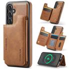 For Samsung Galaxy S25+ 5G DG.MING MAGKING-K3 Series MagSafe RFID Card Bag Detachable Phone Case(Brown) - 1