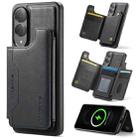 For Samsung Galaxy S25 Edge 5G DG.MING MAGKING-K3 Series MagSafe RFID Card Bag Detachable Phone Case(Black) - 1