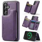 For Samsung Galaxy S24 5G DG.MING MAGKING-K3 Series MagSafe RFID Card Bag Detachable Phone Case(Purple) - 1