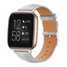 For Fitbit Versa 2 / Versa / Versa Lite 20mm xDfind Flat Head Black Shark Fine Grain Leather Watch Band(Grey) - 1