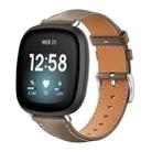 For Fitbit Versa 4 / 3 / Sense2 / 1 20mm xDfind Flat Head Black Shark Fine Grain Leather Watch Band(Light Grey) - 1