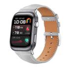 For Huawei Watch D2 22mm xDfind Flat Head Black Shark Fine Grain Leather Watch Band(Grey) - 1