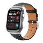 For Huawei Watch D2 22mm xDfind Flat Head Black Shark Fine Grain Leather Watch Band(Black) - 1