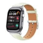 For Huawei Watch D2 22mm xDfind Flat Head Black Shark Fine Grain Leather Watch Band(Creamy White) - 1