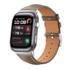 For Huawei Watch D2 22mm xDfind Flat Head Black Shark Fine Grain Leather Watch Band(Light Grey) - 1