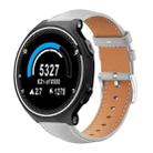 For Garmin Forerunner 220/735/735XT/230/235 20mm xDfind Flat Head Black Shark Fine Grain Leather Watch Band(Grey) - 1