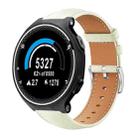 For Garmin Forerunner 220/735/735XT/230/235 20mm xDfind Flat Head Black Shark Fine Grain Leather Watch Band(Creamy White) - 1