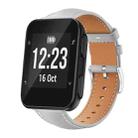 For Garmin Forerunner 35/30/35j 20mm xDfind Flat Head Black Shark Fine Grain Leather Watch Band(Grey) - 1