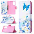 For Samsung Galaxy S20 FE 5G / S20 Lite Colored Drawing Pattern Horizontal Flip Leather Case with Holder & Card Slots & Wallet(Butterflies Love Flower) - 1