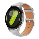 For Samsung Galaxy Watch7 / FE / 6 / 5 / 4 20mm xDfind Flat Head Black Shark Fine Grain Leather Watch Band(Grey) - 1