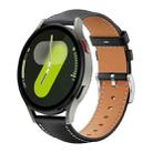 For Samsung Galaxy Watch7 / FE / 6 / 5 / 4 20mm xDfind Flat Head Black Shark Fine Grain Leather Watch Band(Black) - 1