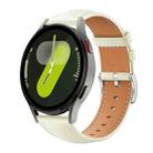 For Samsung Galaxy Watch7 / FE / 6 / 5 / 4 20mm xDfind Flat Head Black Shark Fine Grain Leather Watch Band(Creamy White) - 1