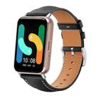 For Samsung Galaxy Fit3 18mm xDfind Flat Head Black Shark Fine Grain Leather Watch Band(Black) - 1