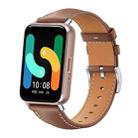 For Samsung Galaxy Fit3 18mm xDfind Flat Head Black Shark Fine Grain Leather Watch Band(Coffee) - 1