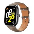For Xiaomi Smart Band 9 Pro/Redmi Watch 5 20mm xDfind Flat Head Black Shark Fine Grain Leather Watch Band(Light Grey) - 1