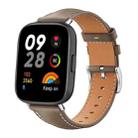For Redmi Watch 3 20mm xDfind Flat Head Black Shark Fine Grain Leather Watch Band(Light Grey) - 1