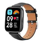 For Redmi Watch 3 Active / Lite 20mm xDfind Flat Head Black Shark Fine Grain Leather Watch Band(Black) - 1