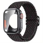 For Apple Watch Series 41mm Ladder Buckle Loop Nylon Watch Band with Change to Ultra 49mm Film PC Cover(Starlight Black) - 1