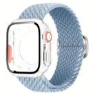 For Apple Watch Series 41mm Ladder Buckle Loop Nylon Watch Band with Change to Ultra 49mm Film PC Cover(Light Blue) - 1