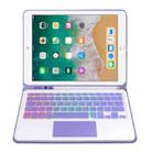 For iPad 9.7 2018 / 2017 / Pro 9.7 A07B-AS Backlight Bluetooth Touch Keyboard Leather Tablet Case with Pen Slot(Purple) - 3