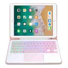 For iPad 9.7 2018 / 2017 / Pro 9.7 A07B-AS Backlight Bluetooth Touch Keyboard Leather Tablet Case with Pen Slot(Pink) - 3
