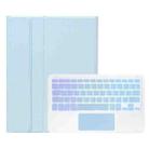 For iPad 9.7 2018 / 2017 / Pro 9.7 A07B-AS Backlight Bluetooth Touch Keyboard Leather Tablet Case with Pen Slot(Blue) - 2