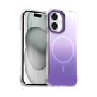 For iPhone 16 Borderless Series Magnetic MagSafe Gradient Color Phone Case(Purple) - 1