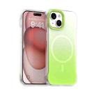 For iPhone 15 Plus Borderless Series Magnetic MagSafe Gradient Color Phone Case(Green) - 1
