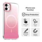 For iPhone 11 Borderless Series Magnetic MagSafe Gradient Color Phone Case(Pink) - 2