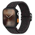 For Apple Watch Series 10 42mm Ladder Buckle Loop Nylon Watch Band with TPU Case(Starlight Black) - 1