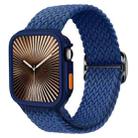 For Apple Watch 40mm / 41mm Ladder Buckle Loop Nylon Watch Band with TPU Case(Dark Blue) - 1