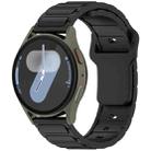 18mm I-Shaped Solid Color Silicone Watch Band(Black) - 1