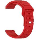 18mm I-Shaped Solid Color Silicone Watch Band(Red) - 3