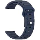 18mm I-Shaped Solid Color Silicone Watch Band(Midnight Blue) - 3