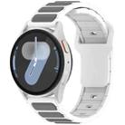 18mm I-Shaped Dual Color Silicone Watch Band(White Grey) - 1